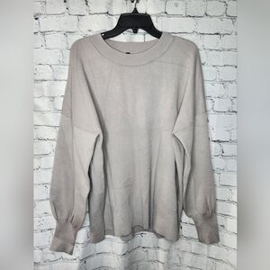 ETCYY Women's‎ Oversized Light Gray Crewneck Sweater Size Large